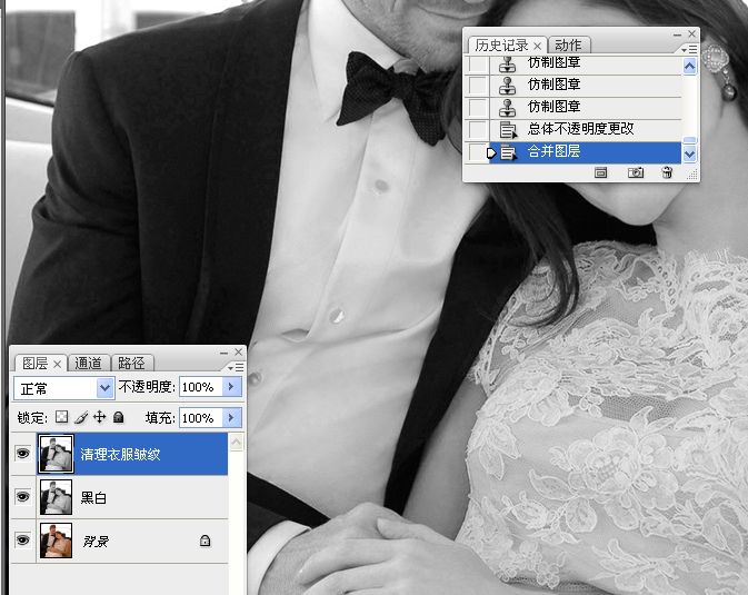 Photoshop把国外混片调成质感黑白效果