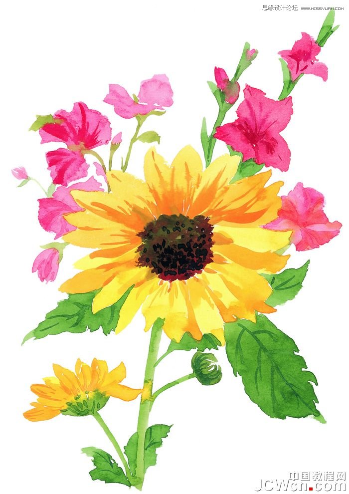 Photoshop给花朵照片制作成十字绣效果