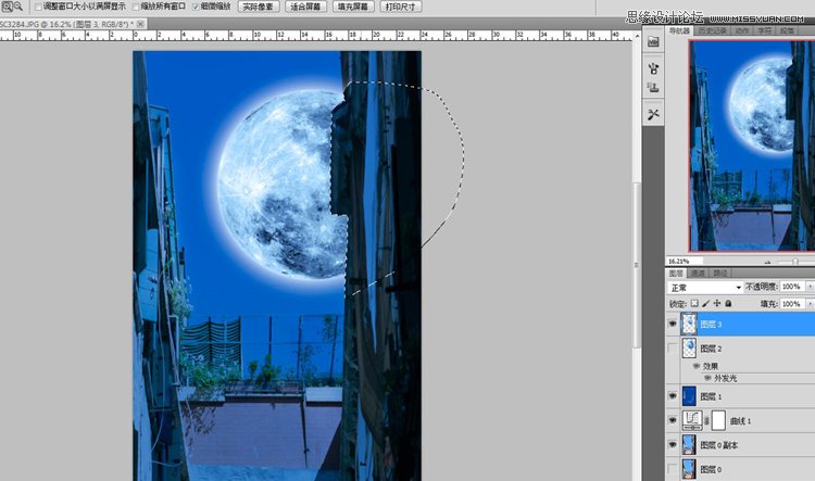 Photoshop合成科幻场景中游过的鲸鱼