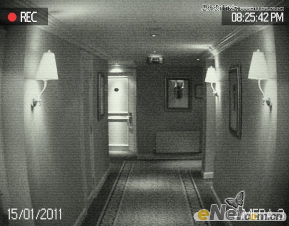 Photoshop制作黑白摄像头效果