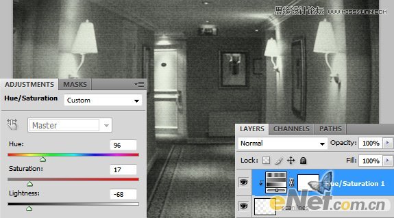 Photoshop制作黑白摄像头效果