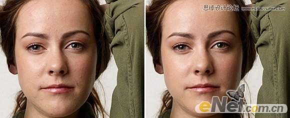 Photoshop使用五点修复画笔工具给美女磨皮
