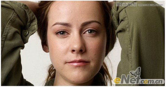 Photoshop使用五点修复画笔工具给美女磨皮