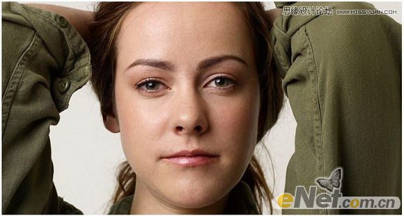 Photoshop使用五点修复画笔工具给美女磨皮