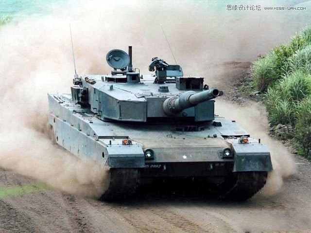 Photoshop合成三个炮筒的超级坦克