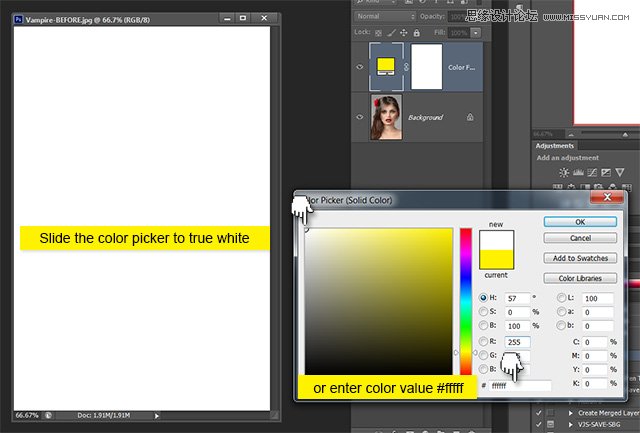 Photoshop CS6制作美女奶油白色肤色效果