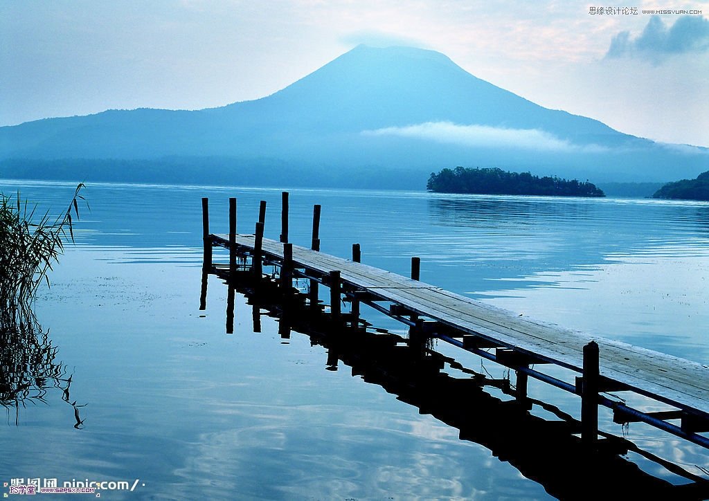 Photoshop把湖边风景照转成艺术效果