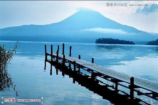 Photoshop把湖边风景照转成艺术效果