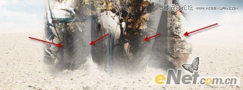 Photoshop制作沙漠中的钢筋立体字教程