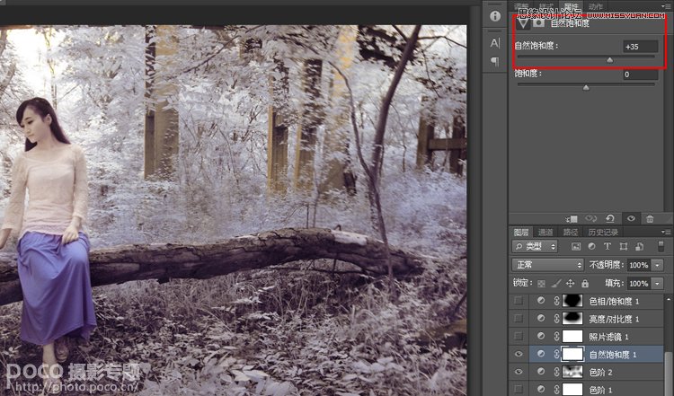 Photoshop给偏青色美女照调出唯美意境效果