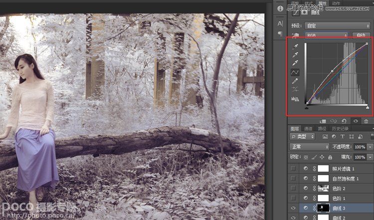 Photoshop给偏青色美女照调出唯美意境效果