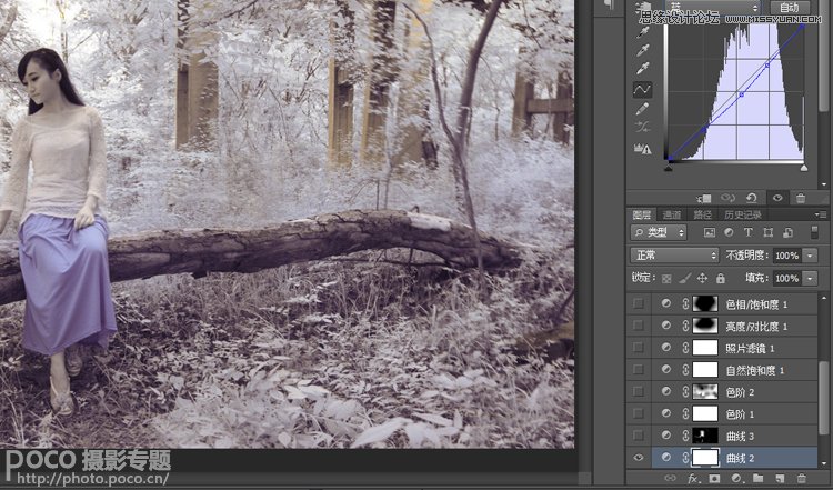 Photoshop给偏青色美女照调出唯美意境效果