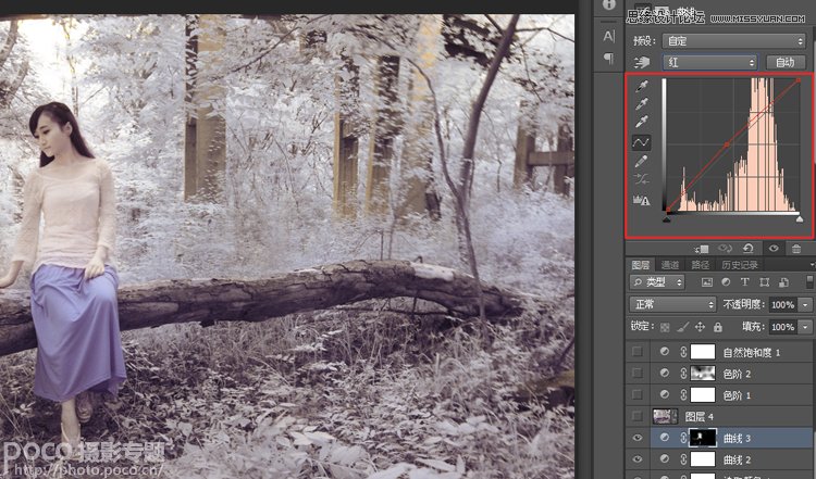 Photoshop给偏青色美女照调出唯美意境效果