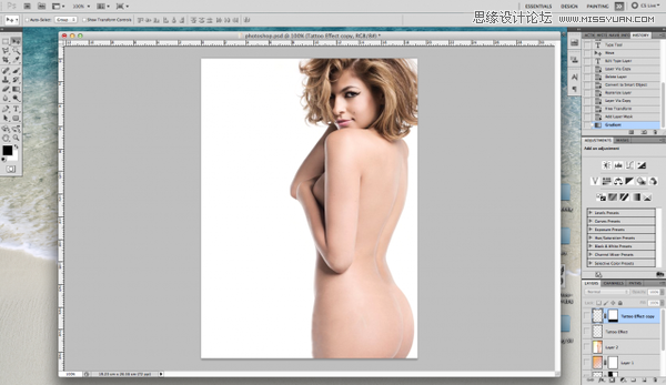 Photoshop给性感美女添加刺青纹身效果