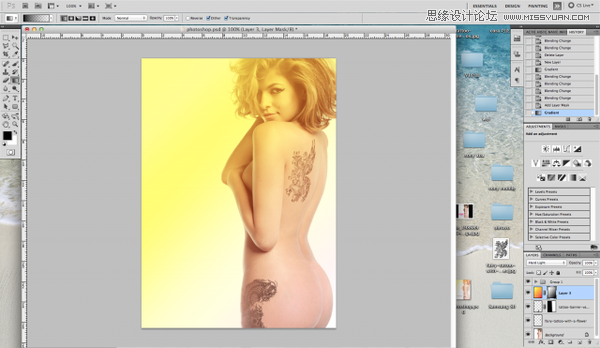 Photoshop给性感美女添加刺青纹身效果