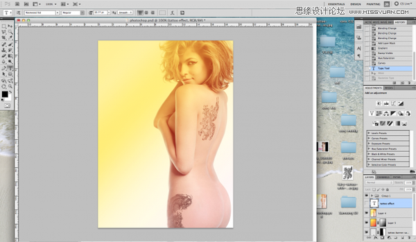 Photoshop给性感美女添加刺青纹身效果