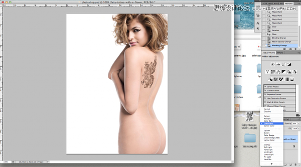 Photoshop给性感美女添加刺青纹身效果