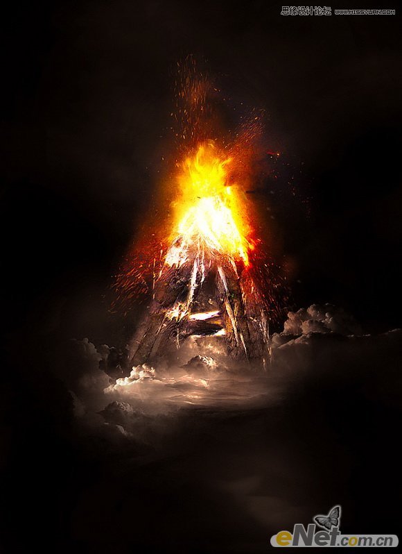 Photoshop制作火山爆发效果的字体教程