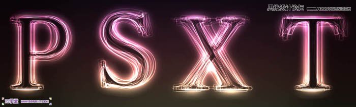 Photoshop制作漂亮的发光艺术字教程