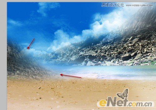 Photoshop设计趴在山间的女孩另类幻想场景