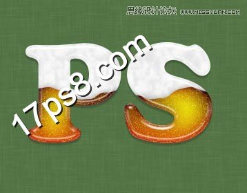 Photoshop制作液体啤酒字教程