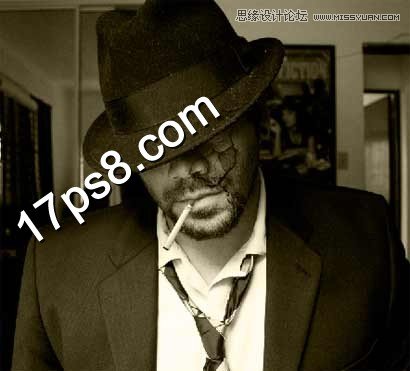 Photoshop合成恐怖效果的骷髅僵尸