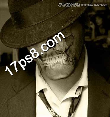 Photoshop合成恐怖效果的骷髅僵尸