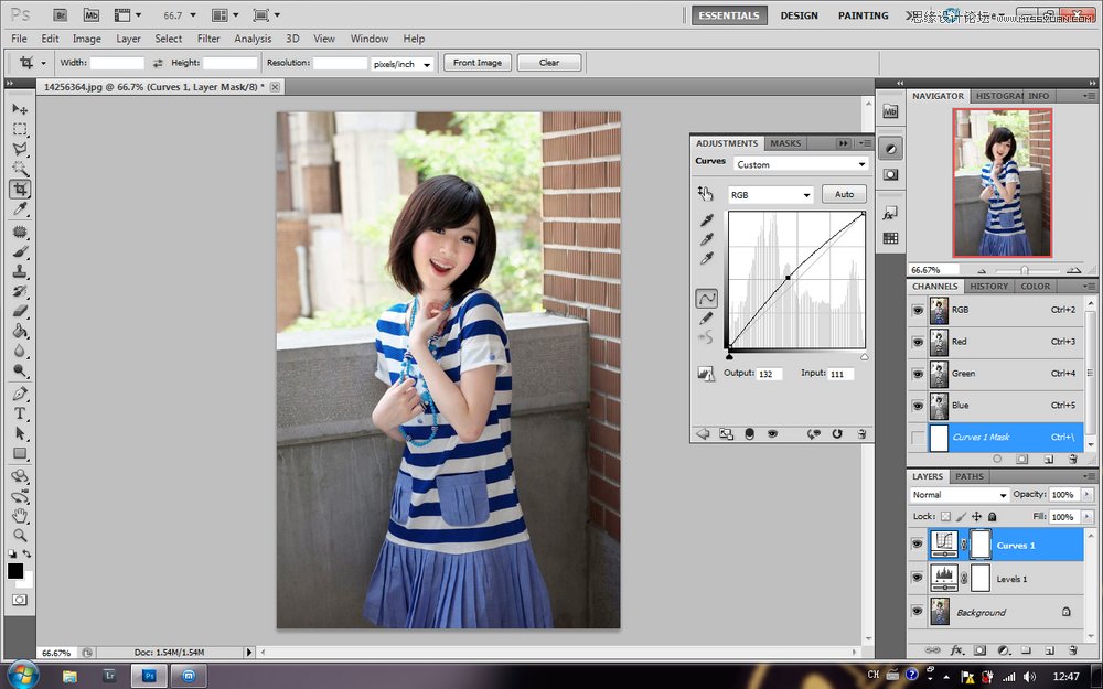 Photoshop调出漂亮MM日系淡雅风格效果