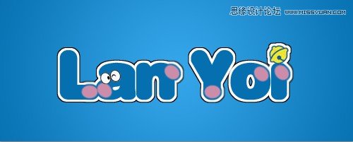 Photoshop制作哆啦A梦卡通艺术字教程