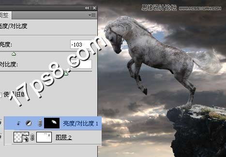 Photoshop合成跳崖轻生的千里马教程