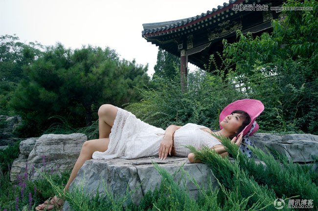 Photoshop调出野外照片夜晚月光效果