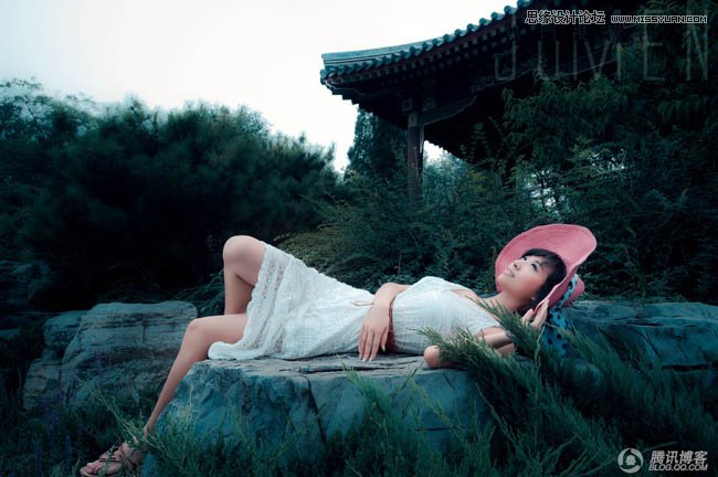 Photoshop调出野外照片夜晚月光效果