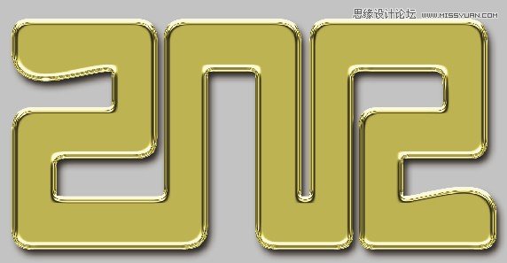 Photoshop制作红色复古金边链坠字效果