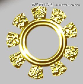 Photoshop制作红色复古金边链坠字效果