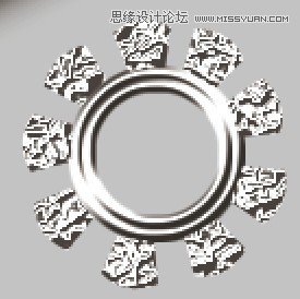 Photoshop制作红色复古金边链坠字效果