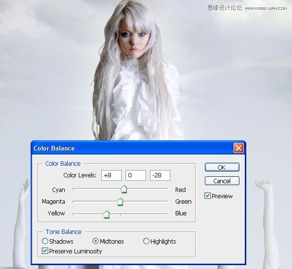 Photoshop合成纯白的超现实人像教程