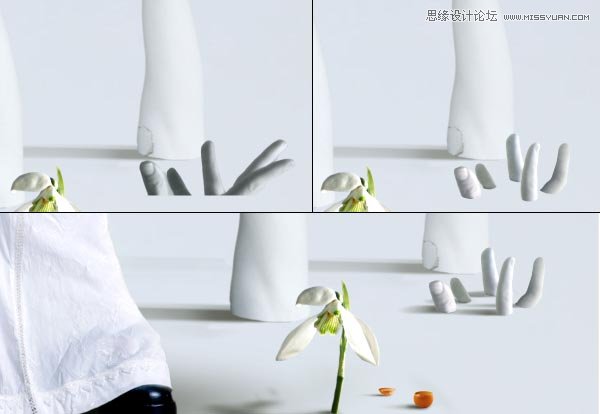 Photoshop合成纯白的超现实人像教程