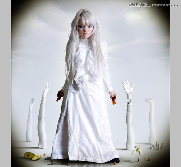 Photoshop合成纯白的超现实人像教程