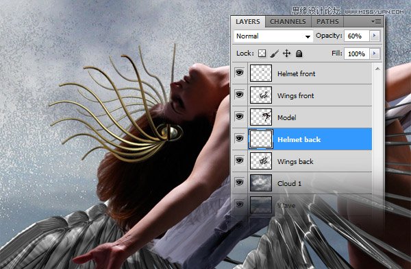 Photoshop合成在空中飞舞的天使舞者