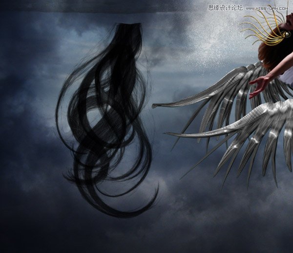 Photoshop合成在空中飞舞的天使舞者