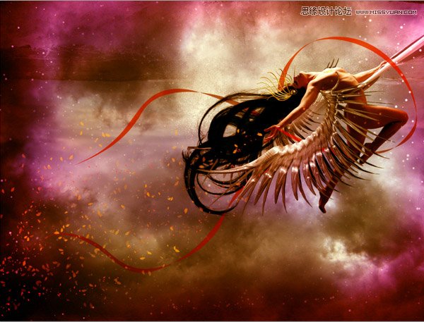 Photoshop合成在空中飞舞的天使舞者