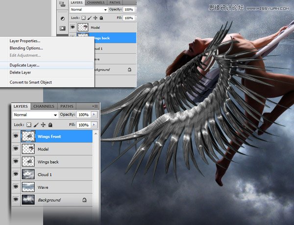 Photoshop合成在空中飞舞的天使舞者
