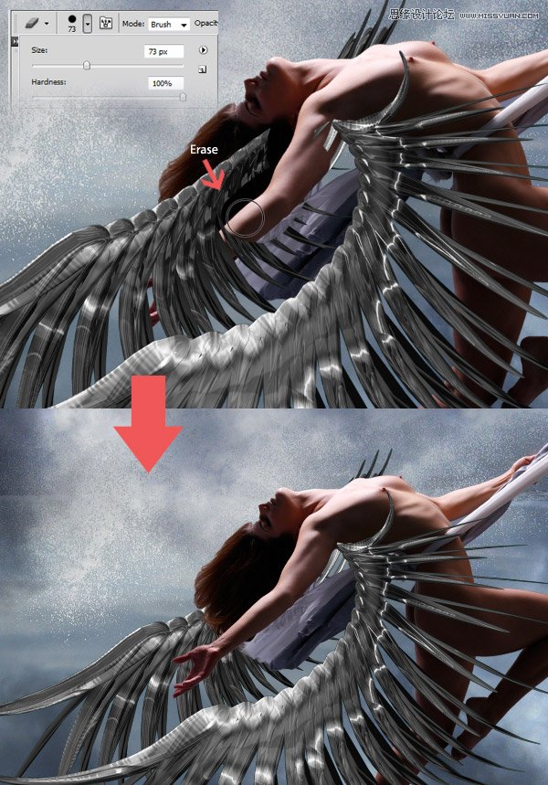 Photoshop合成在空中飞舞的天使舞者