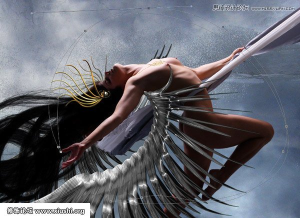 Photoshop合成在空中飞舞的天使舞者