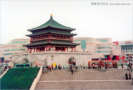 Photoshop两种方法给灰暗外景照片换天空教程