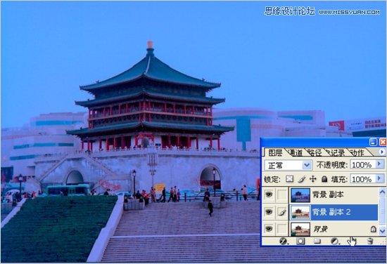 Photoshop两种方法给灰暗外景照片换天空教程