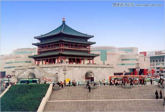 Photoshop两种方法给灰暗外景照片换天空教程