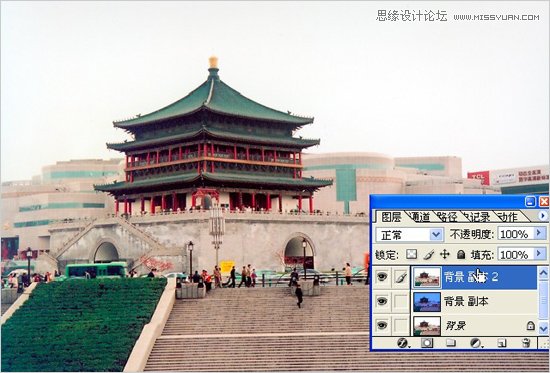 Photoshop两种方法给灰暗外景照片换天空教程