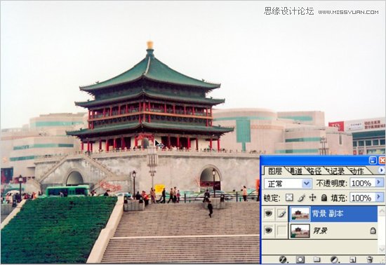 Photoshop两种方法给灰暗外景照片换天空教程