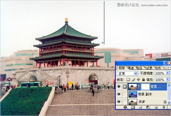 Photoshop两种方法给灰暗外景照片换天空教程